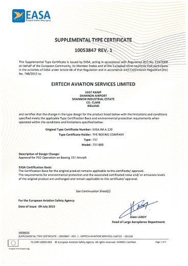 Eirtech Aviation :: Eirtech Aviation Services Awarded STC for PED ...